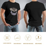 MyArtsyGift Men's Black 'Bor Cat' T-shirt: Classic tee design, 4-way stretch, breathable fabric.