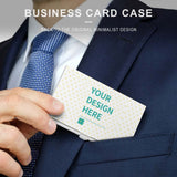 Custom business card holder with your design in a suit pocket. Perfect gift for men and women.