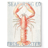 Floursack Nautical II Tin Sign, Fresh Lobster Metal Sign, kitchen wall decor