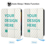 Custom iPad Mini case with your design featuring heart pattern, auto sleep/wake function, personalized gift idea