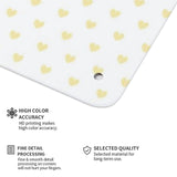 White metal tin sign with yellow heart pattern, showcasing high color accuracy and fine detail for personalized gifts.