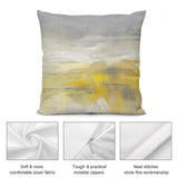 Abstract yellow and gray art plush pillow cover with soft fabric, ideal for sofa and bedroom decor, MyArtsyGift.
