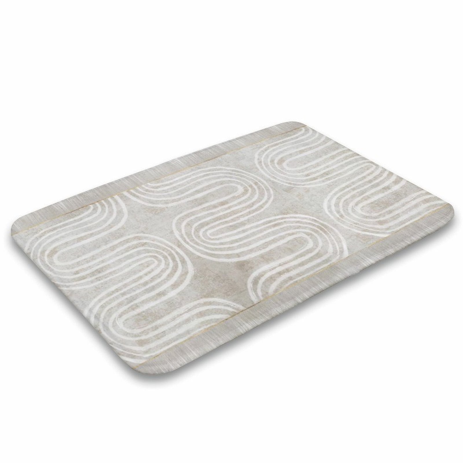 Coral velvet bath rug with abstract design, non-slip, absorbent, for bathroom, kitchen, and bedroom.