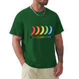 Men's green t-shirt with colorful banana design, MyArtsyGift, classic tee.