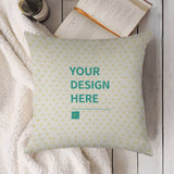 Custom linen throw pillow case with 'YOUR DESIGN HERE', perfect for living room decor from MyArtsyGift