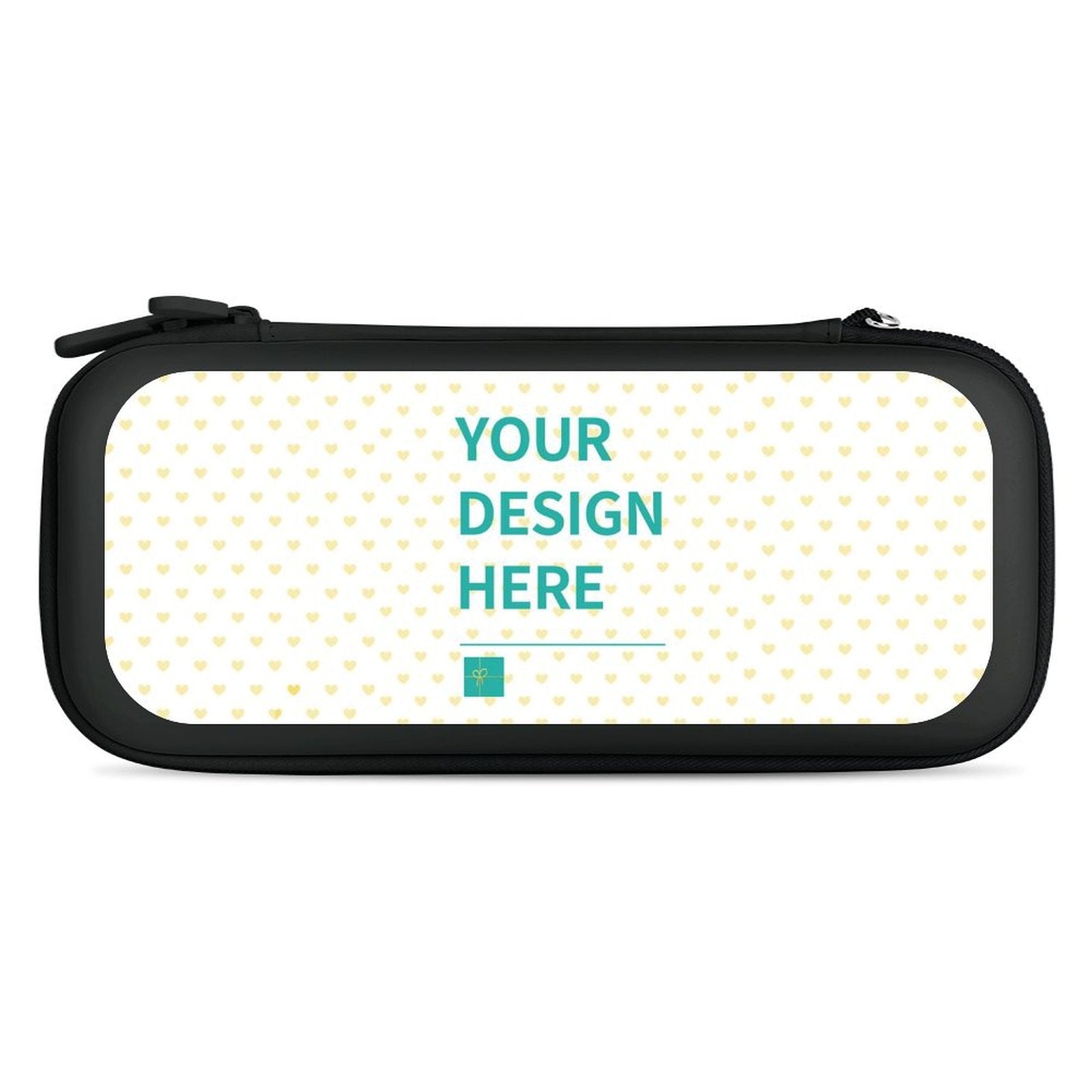 Customizable Nintendo Switch carrying case with space for your design, black EVA material.