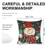 Christmas pillow cover with snowman design, linen material for sofa, couch, bed, premium home decor
