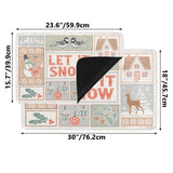 Frosty white 'LET IT SNOW' doormat, winter-themed entrance mat, rubber floor mat for front door, indoor/outdoor use
