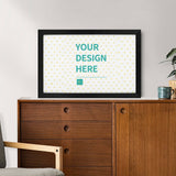 Personalized canvas print with black frame, custom photo wall art, 'YOUR DESIGN HERE' for gifts, made in USA