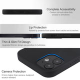Black iPhone 12 case, complete accessibility, lip and camera protection, and thin design, TPU material