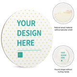 Custom baby birth announcement sign. Round wooden sign with space for personalized design, a unique newborn gift.