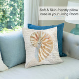 Soft plush pillow cover with nautilus shell design, beige and brown colors, perfect for sofa or living room, skin-friendly.