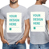 Customizable double-sided men's short-sleeve t-shirt with 'YOUR DESIGN HERE' print, cotton, MyArtsyGift