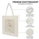 Canvas tote bag for women with floral Mon Amour design, reinforced, cotton, DIY crafts, Made in USA