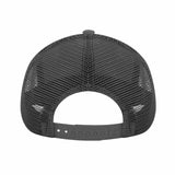 Charcoal gray adjustable trucker hat back view, breathable mesh and snap closure - MyArtsyGift