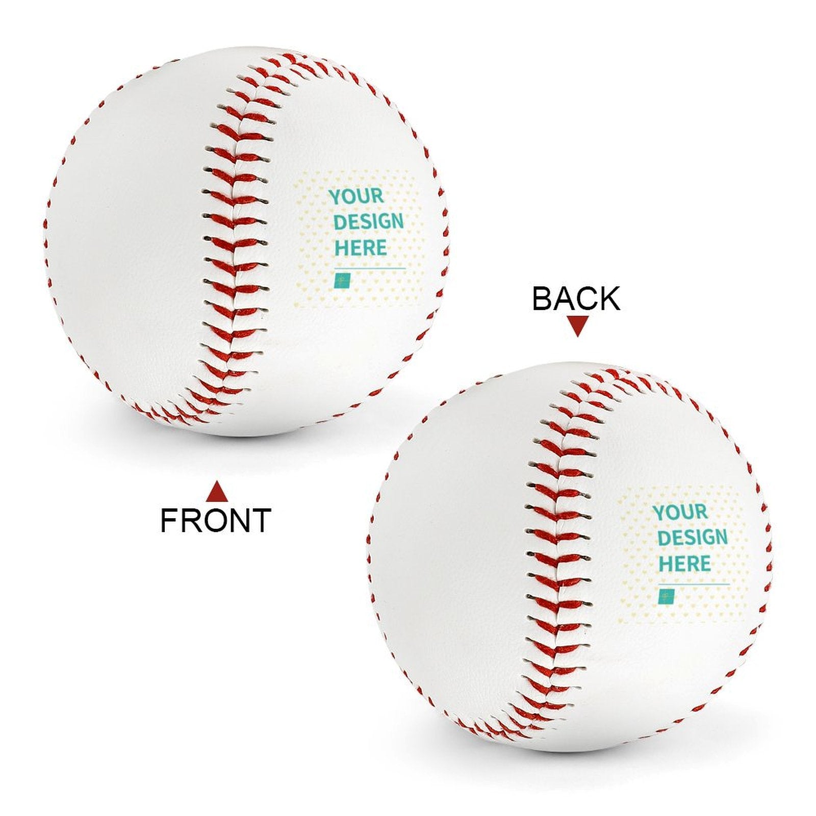Customizable white leather baseball with red stitching. Perfect personalized gift for baseball lovers, Father's Day.