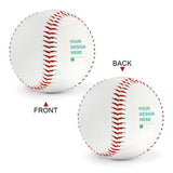 Customizable white leather baseball with red stitching. Perfect personalized gift for baseball lovers, Father's Day.