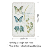 Personalized metal tin sign, butterfly and floral design, made in USA. Durable iron plate for home decor.