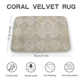Coral velvet rug with floral pattern, non-slip, absorbent, comfortable, and no shedding, perfect for bathroom or kitchen