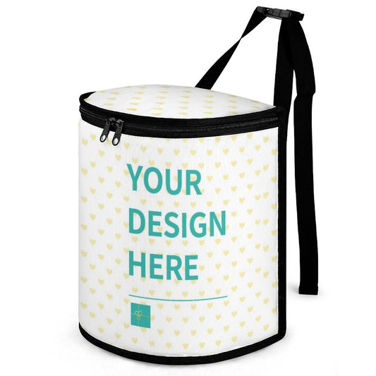 Customizable car trash can with "Your Design Here" text, polyester material, car organizer, storage box