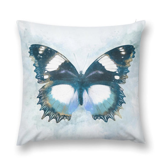 Plush throw pillow cover with butterfly design, soft, and fluffy, perfect for living room or bedroom.