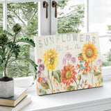 Sunflower canvas print, watercolor floral artwork, home decor, pick your own sunflowers, made in USA.