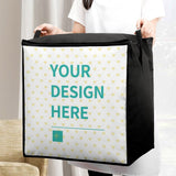Customizable large clothes storage bag with your design, ideal for blanket and bedding storage. Made of durable polyester.