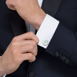 Custom alloy cufflinks with personalized design, ideal for tuxedo shirts and wedding gifts, reads "YOUR DESIGN HERE".
