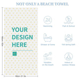 Customizable beach towel design, featuring your design, for beach, travel, and indoor/outdoor use. Available at MyArtsyGift.