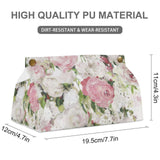 Floral PU tissue box cover, rectangular design, dirt-resistant, ideal for bathroom, office, or home use.