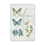 Personalized metal tin sign, botanical butterfly design with text. Made in USA. Perfect for home, office decor.