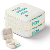 Personalized Jewelry Box for Women, White PU Leather Travel Jewelry Case, Your Design Here