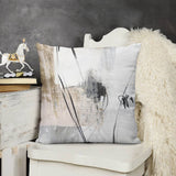 Square throw pillow with abstract art design, short plush cover, for home and sofa decor. Comfortable and stylish.