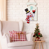 Personalized Christmas snowman wooden hanging sign, your design here, holiday door decor, Xmas party