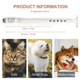 Pet collar for dog and cat, oxford fabric, detailed dimensions, suitable for cats, small dogs, and medium dogs.