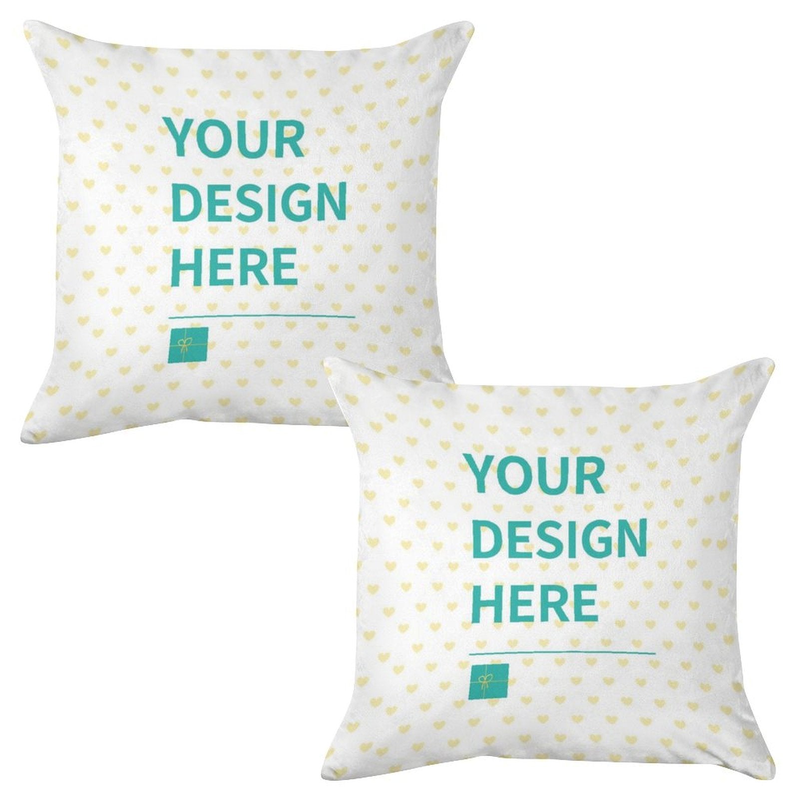 Custom golden velvet pillow cases set of 2 with personalized design for living room