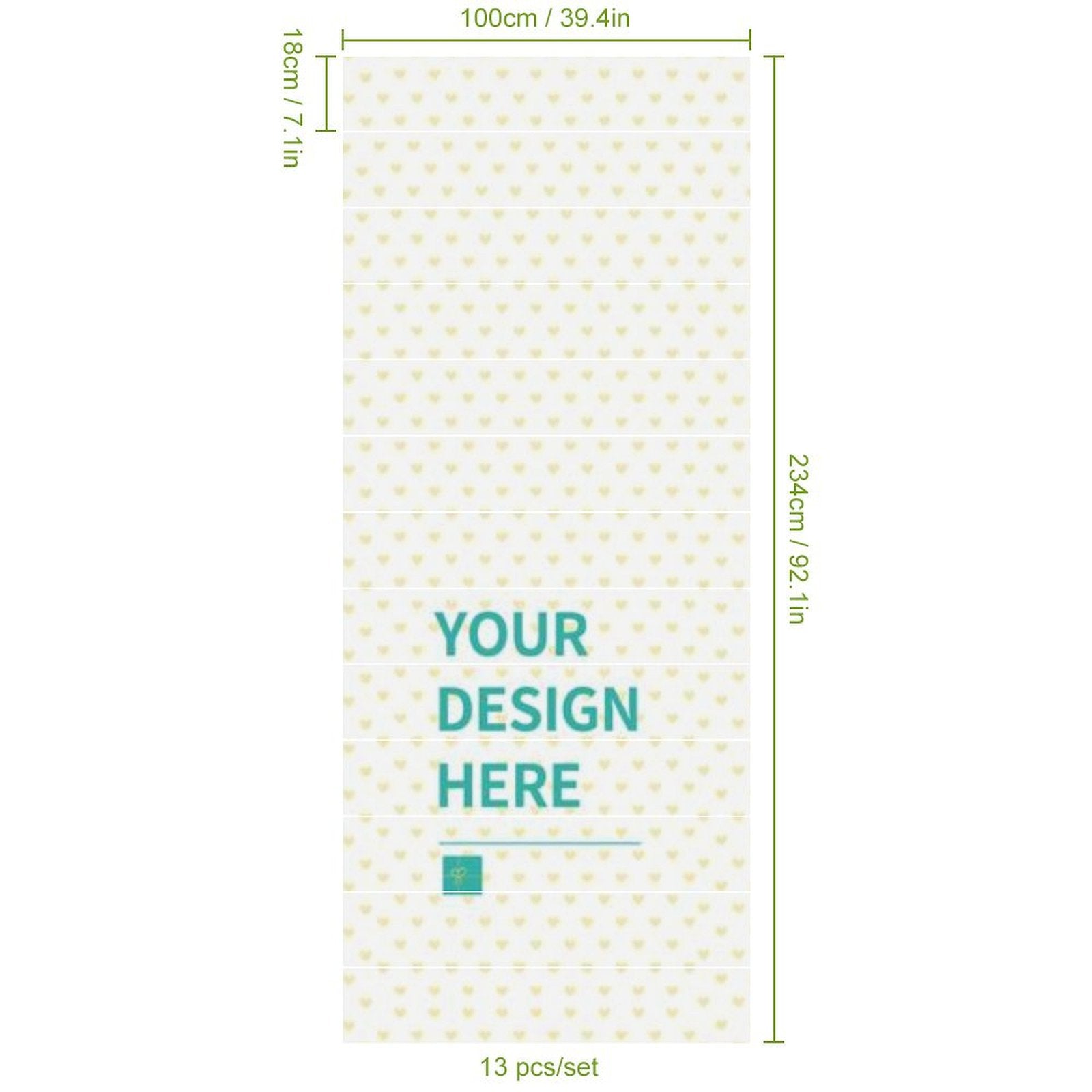 Custom stair stickers, personalized peel and stick stair riser decals with heart design and custom text option.