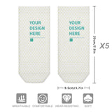 Personalized short socks with custom design option, breathable and comfortable polyester socks.
