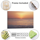 Canvas wall art with sunset ocean scene, ready to hang with frame included. Perfect for living room or bedroom.