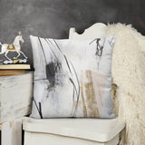 Abstract art plush pillow cover, neutral tones, perfect for sofa and living room, comfortable and luxury