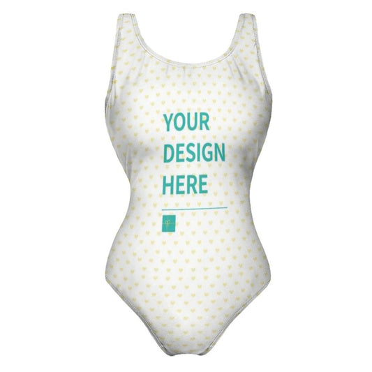 Custom One Piece Swimsuit for Women - Personalized design, heart pattern, MyArtsyGift