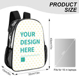 Personalized Clear Backpack for Girls Boys Custom Name PVC Transparent Backpacks Perfect for School Office