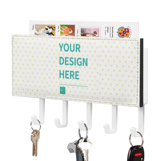 Custom key holder for wall with PU leather and personalized design, housewarming gift