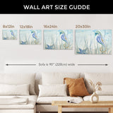 Undersea Friends seahorse and starfish canvas print size guide, product details, perfect for home decoration.