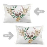 Christmas pillow cover with festive wreath design, polyester material, perfect for home couch sofa decor