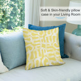 MyArtsyGift yellow plush pillow cover with abstract pattern, soft and comfortable, home decor.
