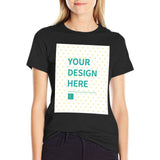 Custom Women's Black Summer T-Shirt - Your Design Here, round neck, short sleeve, cotton