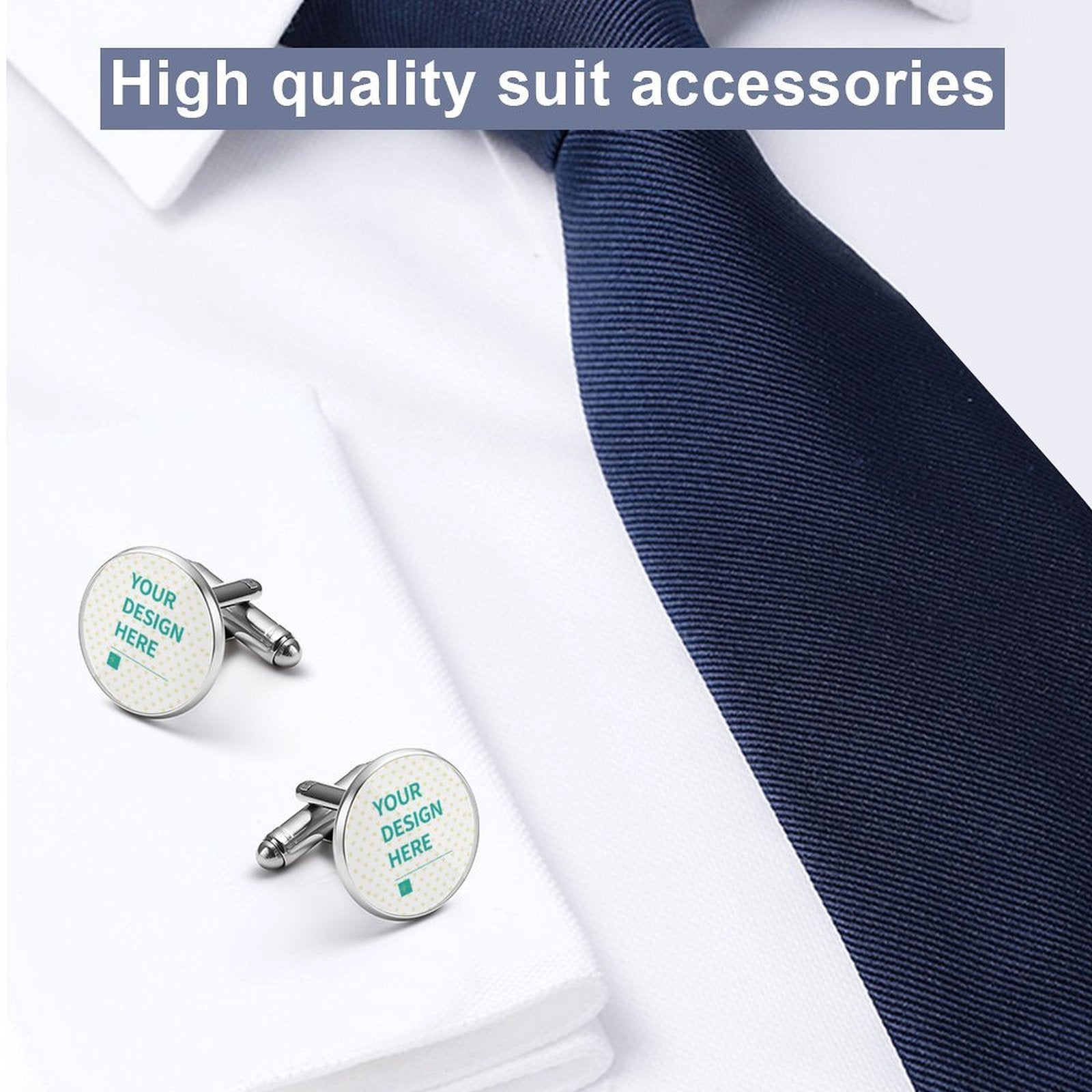 Personalized cufflinks for men with alloy metal base, ideal for tuxedo shirts or wedding gifts, featuring custom designs