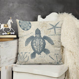 Turtle pillow cover with vintage map design, soft plush material, ideal for sofa or living room decor