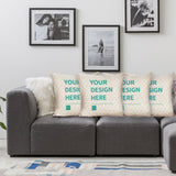 MyArtsyGift - Custom Pillow Case Set of 4 Personalized Cotton Linen Throw Pillow Cases for Bedroom, Living Room